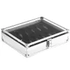 Useful Aluminium Watches Box 12 Grid Slots Jewelry Watches Display Storage Box Square Case Suede Inside Rectangle Watch Holder263k