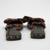 Sandals Sexy Leopard Print Women 2023 Moda Decoração de borboleta pontia