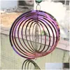 Decorative Objects Figurines 3D Rotating Wind Chimes Tree Of Life Spinner Bell For Home Decor Aesthetic Garden Hanging Decoration Dhp4A