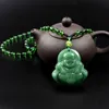 Nyaste vinter Buddha pendent halsband unisex rosa jade smycken pärlstav halsband män grossist