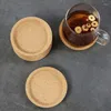 Table Mats Wooden Heat Insulation Placemat Tea Coasters Cup Holder Mat Pads For Coffee Drinks Round Cork