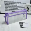 Slät metall dubbel blixtlåsupplevelse PVC transparent blyertsfodral skyddande brevpapper bärbar bly lätt att hantera