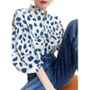 Women's Blouses Lantern Sleeve Shirts And For Women Summer Fashion Woman Blouse 2023 Chiffon Elegant Top Dot Tunic Button Up Clothing