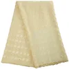 Tissu Kalume Tissu africain en dentelle de coton doux pour hommes et femmes Tissu de dentelle de voile poli nigérian de haute qualité 2022 5 yards cousus H2934