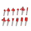 Frees 12pcs 1/4in 6mm 8mm Shank Milling Cutter Router Bit Set Wood Cutter Carbide Shank Mill Woodworking Engraving