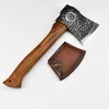 Screwdrivers Tactical Axe DC53 Alloy Steel Wooden Handle Survival Ax Outdoor Portable Hatchet Axe Head Camping Hand Tool 61HRC