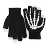 Moda z pełnym palcem unisex dzianinowe rękawiczki szkieletu ghost kości dotykowe 255f