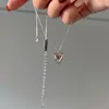 Цепи 925 Стерлинговое серебро нерегулярные ожерелья сердца для женщин мода роскошные ювелирные изделия