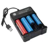 Carregador de Chargers 4.2V Quatro slots Bateria de liion USB carregamento independente eletrônico portátil 10440 14500 16340 16650 14650 18350 1850 DHRYL