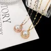 Anhänger Halsketten Koreanische Mode Luxus Kristall Perle Choker Halskette Für Frauen Exquisite Edelstahl Schlüsselbein Kette Schmuck Großhandel