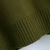 Camisolas femininas ZXQJ Mulheres 2023 Moda com bolsos Zip-up Sweater solto de malha vintage Alto pescoço de manga comprida Pulloves femininos tops chiques