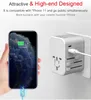 Adaptadores nos UK UK UE Electronic Socket Travel Power Adapter, tudo em um USB Dual Typec PD QC Carregamento rápido na cor branca de estilo nórdico