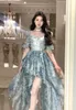 Robes de soirée florale princesse robe de bal robe pour les femmes 2023 mode élégant volants bulle manches col en V été français doux fée longue