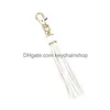 Keychains Lanyards 5 Colors Tassel Keychain Festive Women Personalized Charm Pendant Mental Key Ring Valentines Day Gift Bk Lanyar Dhku7