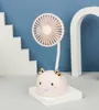 Hayranlar Karikatür Mini Masa Fanları Sessiz Öğrenci Taşınabilir Masaüstü Mini Fan USB Macarone Şarj Edilebilir Masa Elektrik Fan