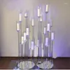 Titulares de vela 6pcs) Móveis por atacado Cristal Claro acrílico Candelabra Candelabra Peceita Yudao150