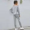 Women's Tracksuits 2023 Women Casual Suit Solid Knitted Pullovers And Long Pants High Quality Spring Summer Suits For Female Home Wear Cloth