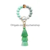 Key Rings 8 Styles Sile Bead Bracelet Chain Female Italian Tassel Bracelets Keys Ring Drop Delivery Jewelry Dhclt