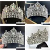 Hår smycken trendig sier färg kristall drottning stor krona brud tiara kvinnor skönhet tävling brud tillbehör släpp deliv dhgarden dhq9h