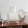 Organisation Boîte de tissus en acrylique transparent Boîte de rangement de serviette de bureau