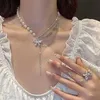 2023 NIEUW HOT INS ZIRKON TASEL -stiksel Pearl dames kettingen ringen set mode sieraden voor damesmeisje cadeau