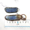 Pendentif en pierre de kyanite bleue brute naturelle en gros bronze antique soudé pierres précieuses cristaux de charme puces bijoux pour hommes femmes