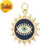 Benutzerdefinierte Gold Charm Damen Mode Halskette Blue Eye Armband Charm Anhänger Amulett Schloss Münze Designer Charm für DIY Ohrringe