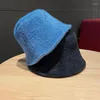 Bérets 6 couleurs solide Faux vison seau chapeaux femmes haut plat décontracté tout match noir pêcheur chapeau automne hiver extérieur chaud soleil casquettes 2023