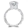 Bröllopsringar Huitan Bridal med Crystal CZ Stone Creative Twist Band Fancy Finger Accessories For Women Fashion Jewelry