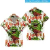 Men's Casual Shirts Fashion Buttons Short Sleeve Streetwear Summer Hawaiian Purple Print Turn-down-collar