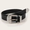 Cinture Cintura con fibbia in strass di cristallo per donna Vita femminile in pelle nera Fascia da smoking di alta qualità Larghezza 2,7 cmCinture