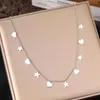 Anhänger Halsketten Edelstahl Licht Luxus Sterne Süße Herzen Mini Kpop Schlüsselbein Kette Choker Halskette Für Frauen Schmuck