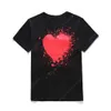 2023 Мужская футболка дизайнерские рубашки любят футболки с камуфляжной одеждой графическое сердце за буквой на груди Tees Hip Hop Fun Print Friends Friend