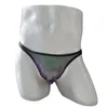 Underpants Sexy Men Mesh G-String Briefs See-Through Rainbow Pouch Underwear T-Back Thong V-String Lingerie Breathable Slip Hombre