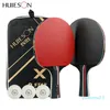 Whole-Huieson 2Pcs Upgraded 5 Star Carbon Table Tennis Racket Set Lightweight Powerful Ping Pong Paddle Bat with Good Control 263B