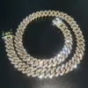 Wysokiej jakości niestandardowy 9 mm 9 mm 10 mm Bransoletka MOISSANITE Cuban Link łańcuch 925 Srebrna biżuteria