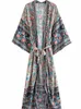 Women's Swimwear Summer Cardigan Cover Up Women 3/4 Batwing Sleeve Robes Fashion Floral Print Elegant Beach Holiday DressesWomen's