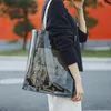 Подарочная упаковка повседневная сумма в стиле женщина женские сумочки ПВХ прозрачные пляжные сумки летняя торговая сумка для плеча открытая сумочка черная синяя