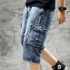 Jeans pour hommes Short en jean Pantalon droit multi-poches Baggy Cargo Pantalon d'été pour homme