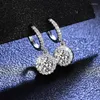 Серьги с серьгами inbeaut classic 925 серебряный круглый круглый срез, общий 2 ct d color pass test test moissanite wint drop