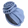 Satin Lined Flower Turban Caps for Women Muslim Headwear Hair Loss Hat Islamic Headscarf Bonnet Female Head Wraps Chemo Cap