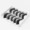 Cílios falsos 5 pares GL600 3D de espessura, maquiagem sintética de cabelo sintético, belo zoom em olhos brilhando cílios