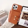 جميلة Leahter iPhone Phone Cases 15 14 Pro Max Designer Beautiful H Card Slot Crossbody Pres