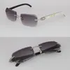 Model Designer Square Bezprawne okulary przeciwsłoneczne dla kobiety oryginalne czarne mieszanki białe bawoły okulary przeciwsłoneczne luksusowe męskie i żeńskie diamentowe czarno -białe okulary przeciwsłoneczne