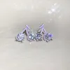 Boucles d'oreilles clous argent aiguille Zircon cerise design personnalisé sens frais doux petit luxe pour filles bijoux.