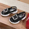 designerskie sandały kobiety szerokie gęste sandały platforma platforma sucha sandale pętla nago nago sandles buty