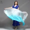 Scen Wear Belly Dance Silk Veil Shawl For Women Light Hand kastad halsduk Wraps Gradient Performance Scarves 250 cm 270 cm