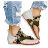 Sandals TELOTUNY Women Casual Camouflage Printed Summer Flip Flops Flat Comfy Outdoor Back Zipper Beach Shoes 2023