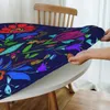 Table Cloth Waterproof Oil-Proof Folk Mexican Vacation Art Tablecloth Elastic Edge Cover Colorful Textile Embroidery