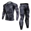 Męskie koszulki Modna Modna długie rękawy T-shirty 3D nadruki 3D ciasne kompresja skóry dla mężczyzn MMA Rashguard Building Building Top Fitness